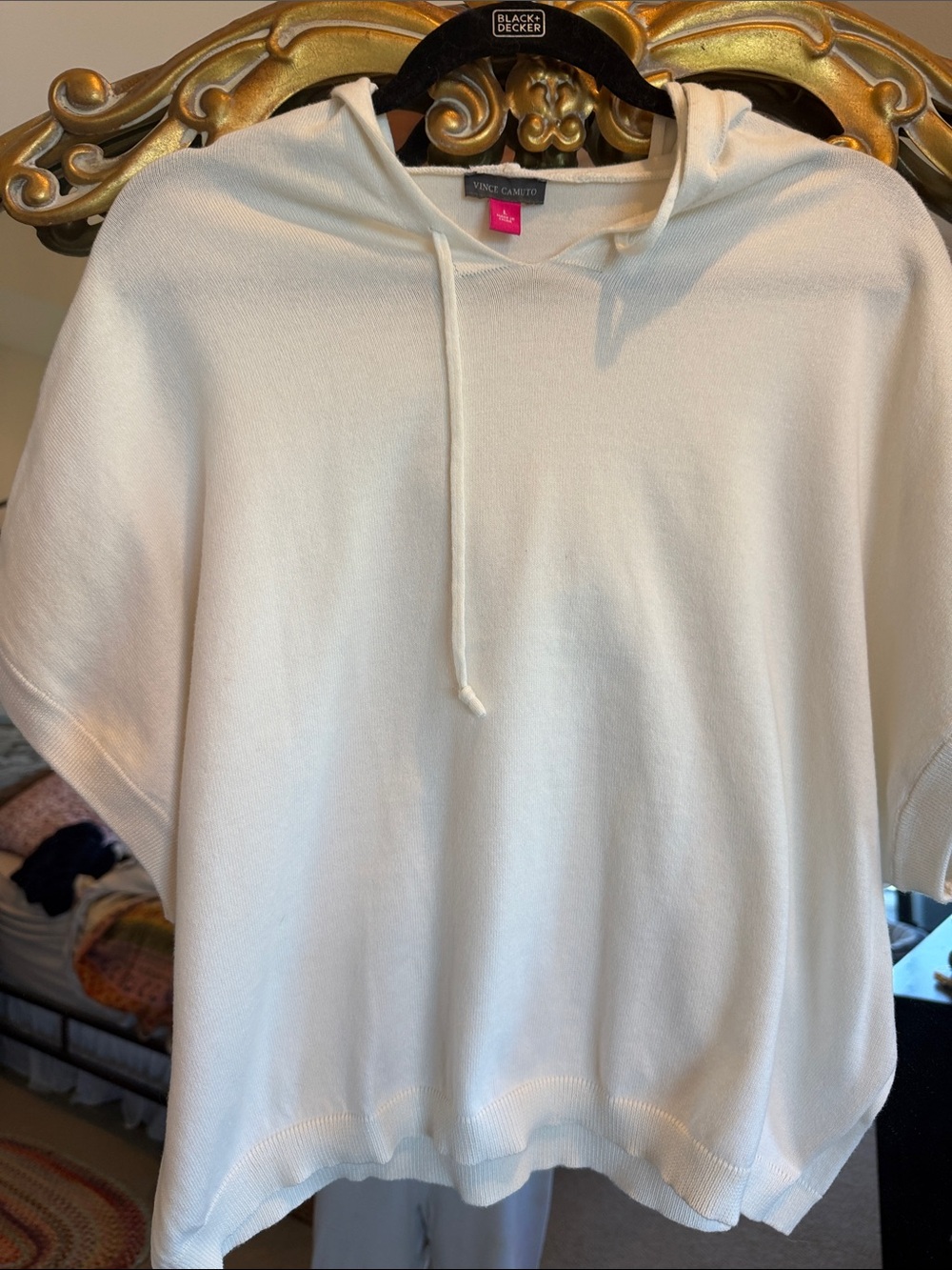 Vince Camuto Cream Hooded Knit Top